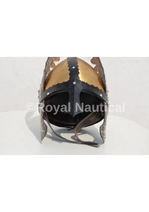 Nautical Antique Finish Helmet With Black strips